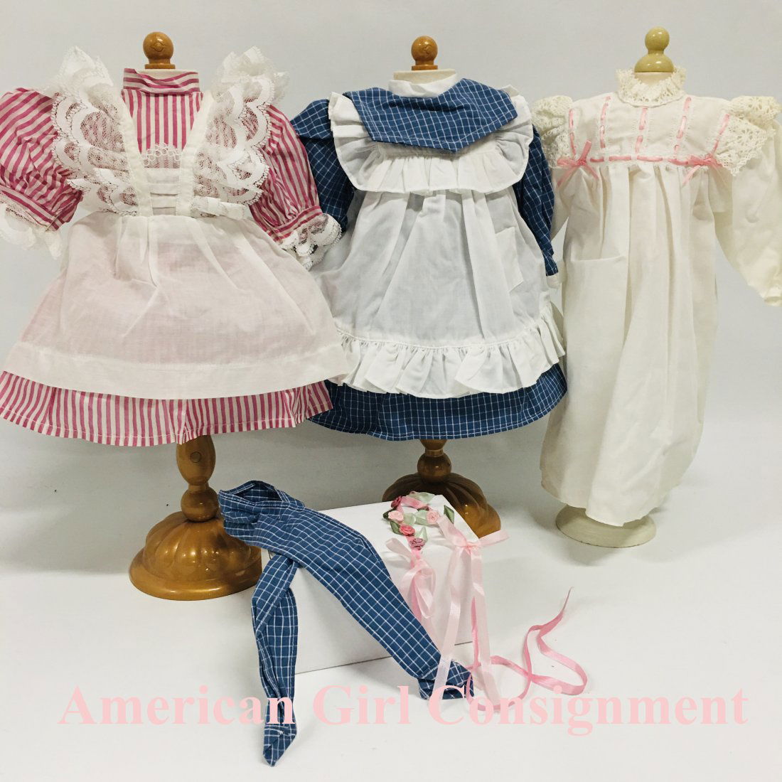 Pleasant Company Samantha Doll Lacy Pinafore, Play Dress and Nightgown (1 of 6)