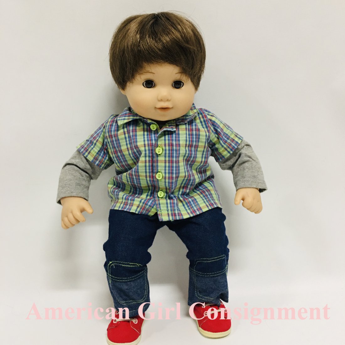 American Girl Bitty Twin Brunette Boy Doll: American Girl Bitty Twin Brunette Boy Doll ------------------ please review all pictures carefully because they are part of the description and show condition issues if any