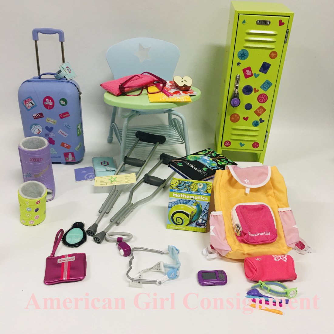American Girl Doll School Locker, Desk and Travel Gear (1 of 5)