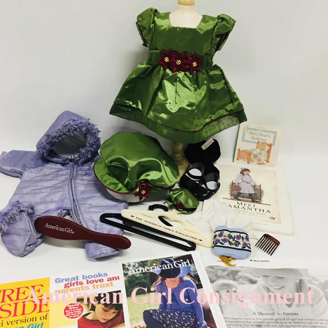 American Girl Bitty Baby Outfits and Nelly Doll Accessories: American Girl Bitty Baby Outfits and Nelly Doll Accessories ------------------ please review all pictures carefully because they are part of the description and show condition issues if any ----------