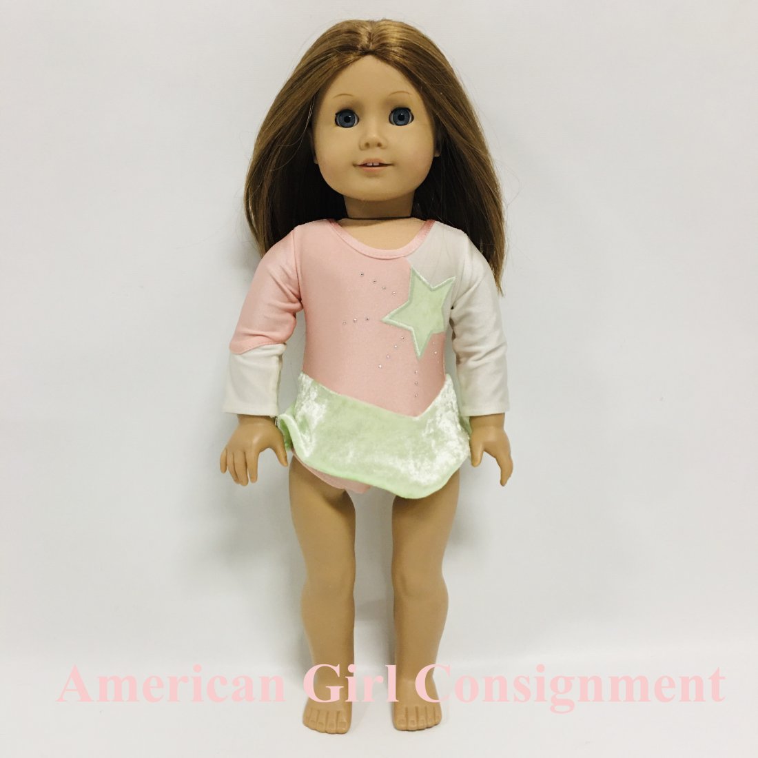 American Girl Doll in Long sleeved Rhythmic Gymnastics skirted Leotard: American Girl Doll in Long sleeved Rhythmic Gymnastics skirted Leotard ------------------ please review all pictures carefully because they are part of the description and show condition issues if any