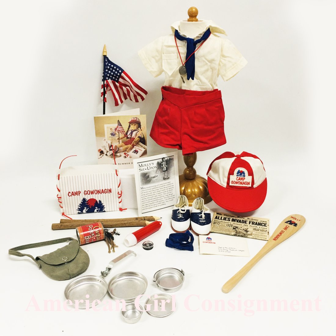 American Girl Doll Molly Camp Uniform and Camping Equipment (1 of 12)