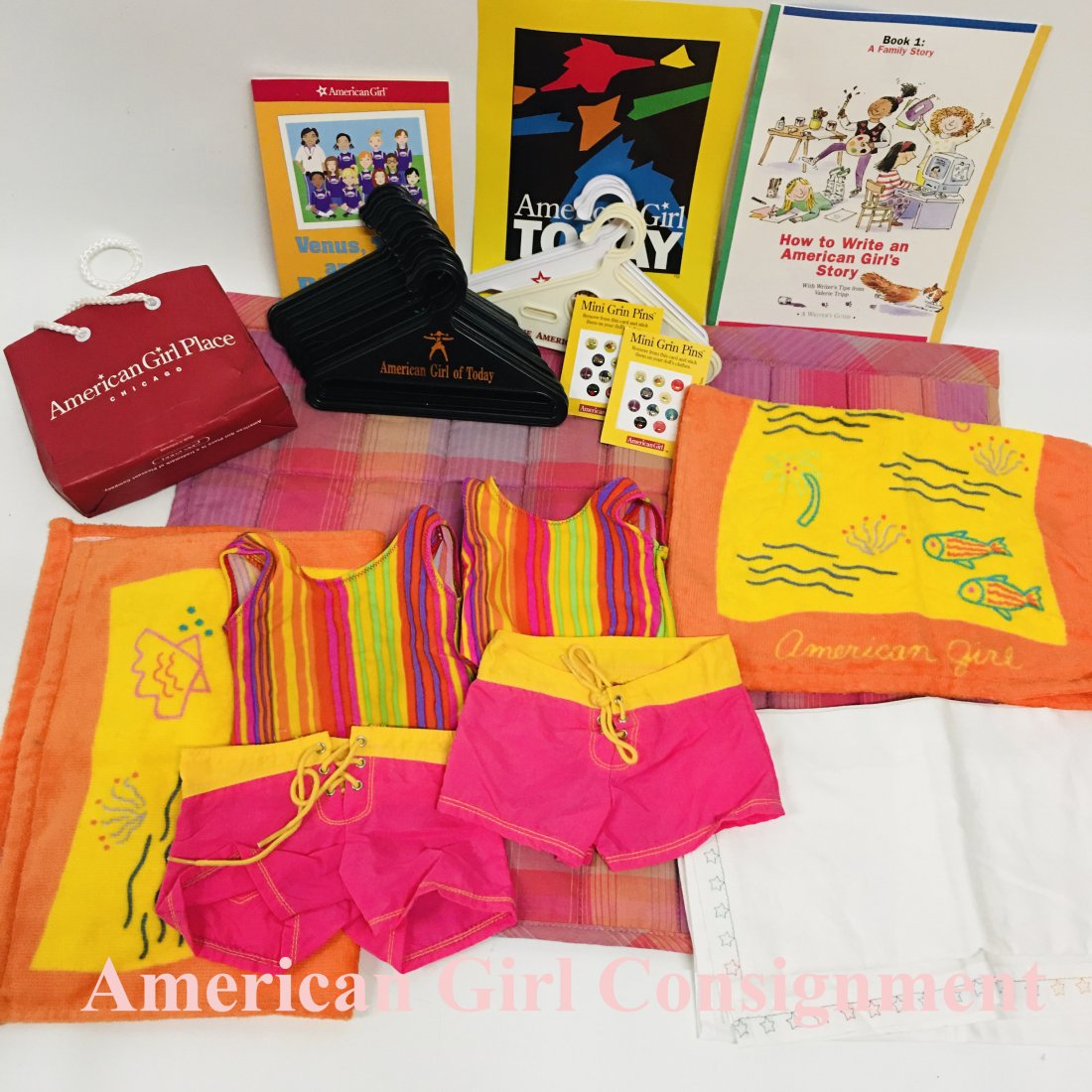 American Girl Doll of Today Bedding and Swimming Outfit, two sets (1 of 8)