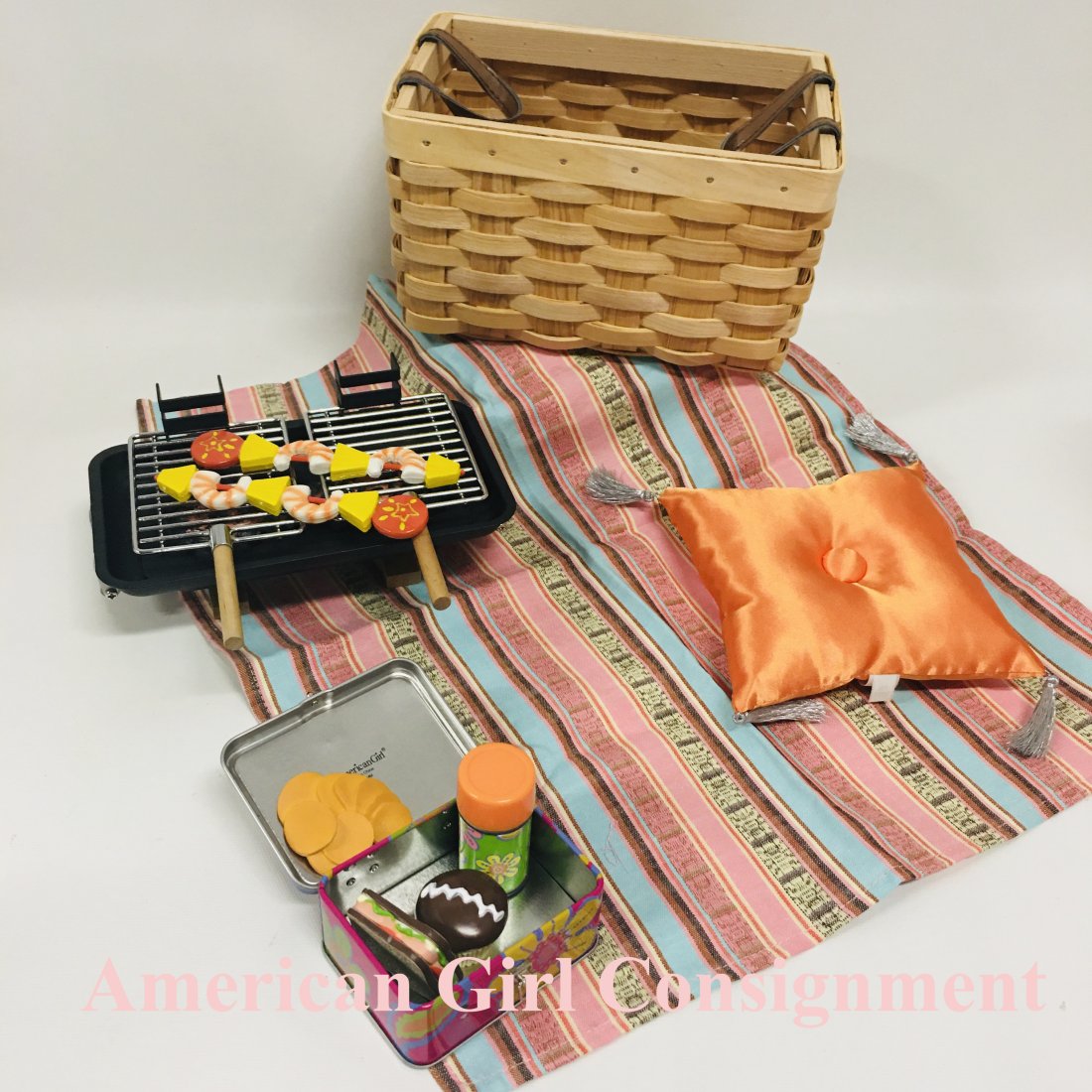 Julie American Girl Doll School Lunch Box and Birthday Goodies: Julie American Girl Doll School Lunch Box and some Birthday Goodies, ------------------ please review all pictures carefully because they are part of the description and show condition issues if any -