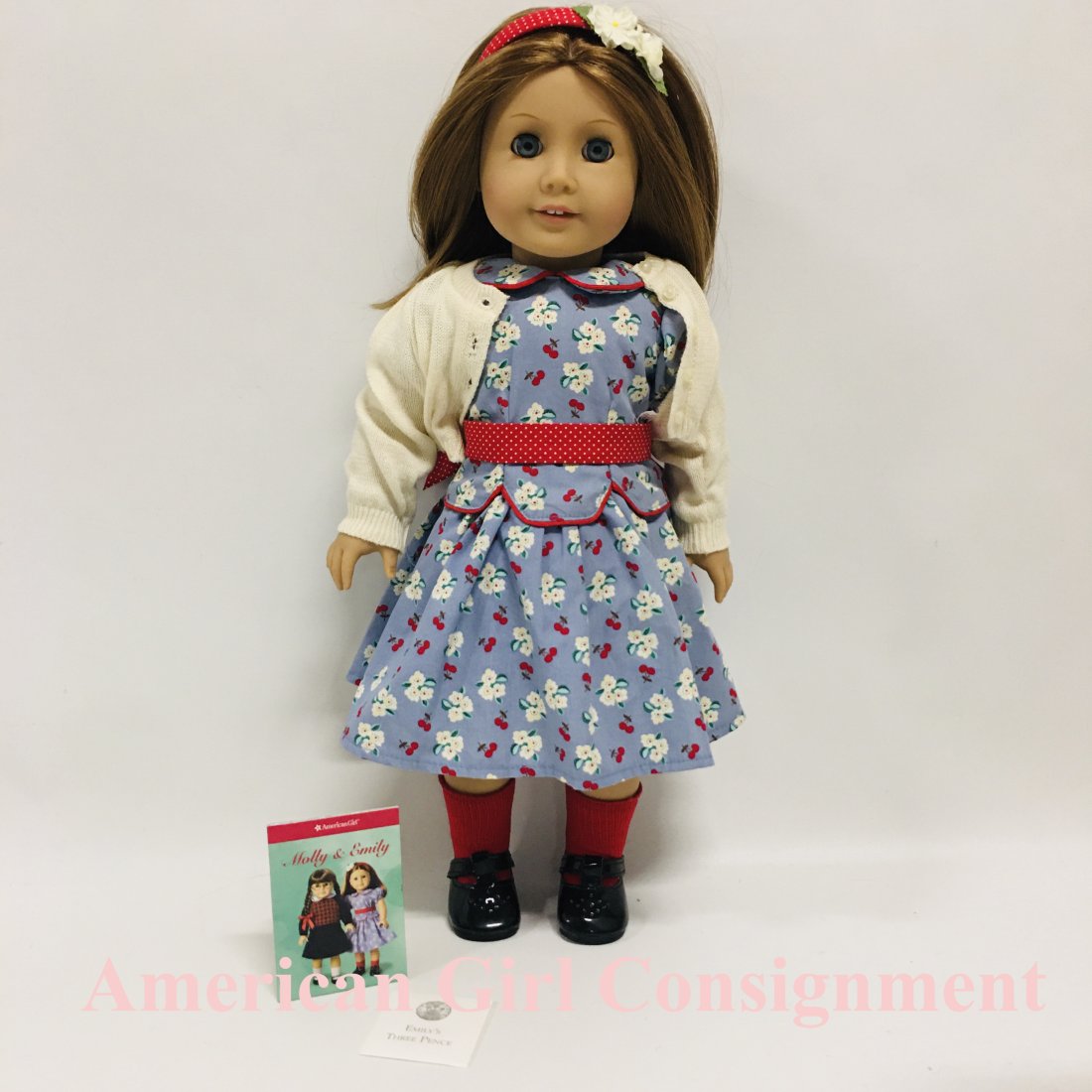 American Girl Doll Emily with Sweater and Headband: American Girl Doll Emily with Sweater and Headband ------------------ please review all pictures carefully because they are part of the description and show condition issues if any ------------------ 