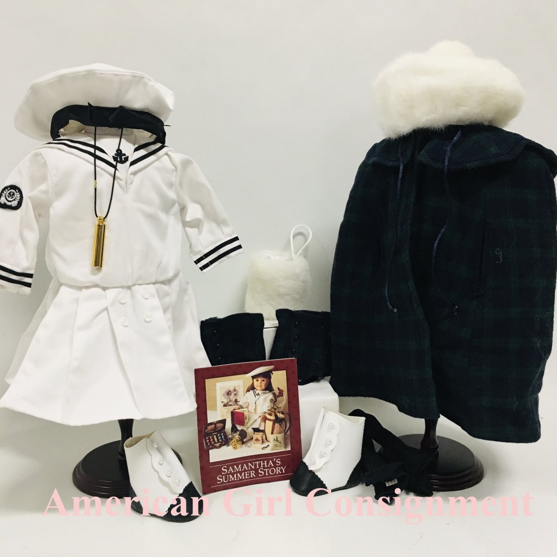 American Girl Doll Samantha Middy Dress, Plaid Cape and Gaiters (1 of 6)