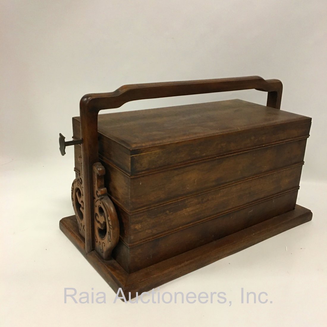 Antique Chinese hardwood carrying box with long pin Lock (1 of 13)