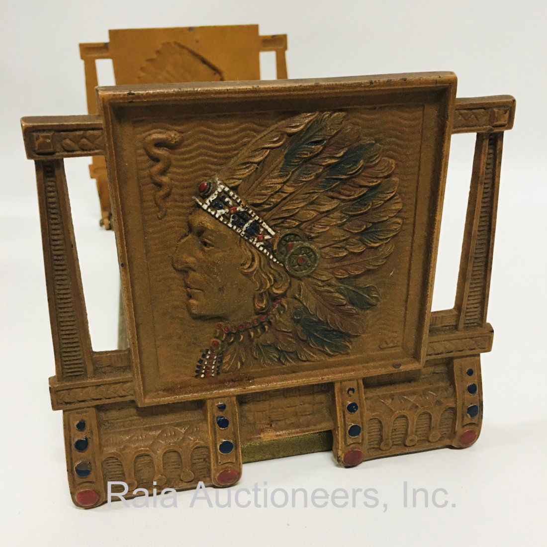 Native American Braves Brass and cast metal expandable bookend (1 of 5)