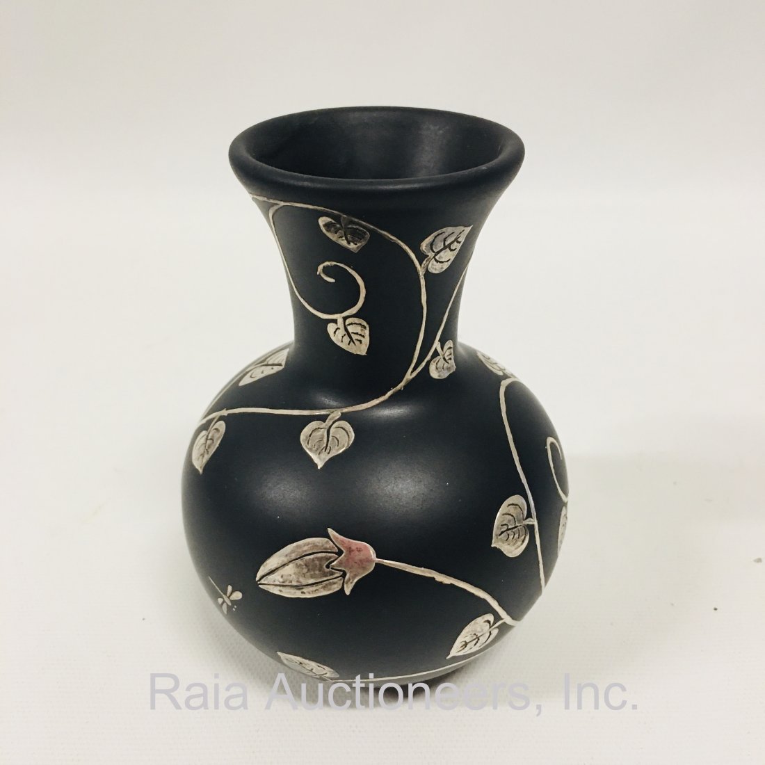 Amelia Castillo Art pottery vase with silver overlay (1 of 4)