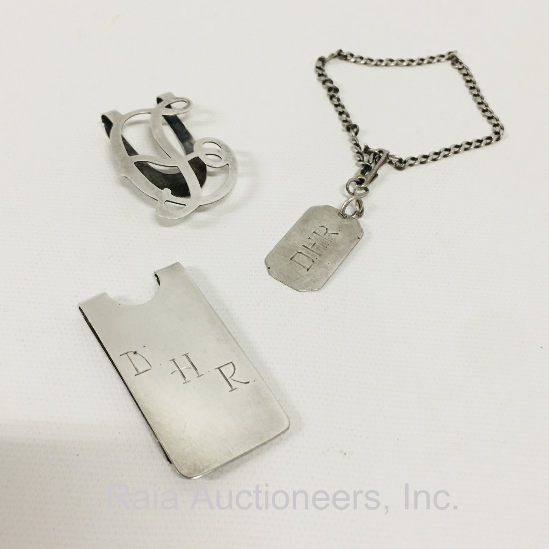 Vintage Sterling Silver Money Clips and Fob (1 of 5)