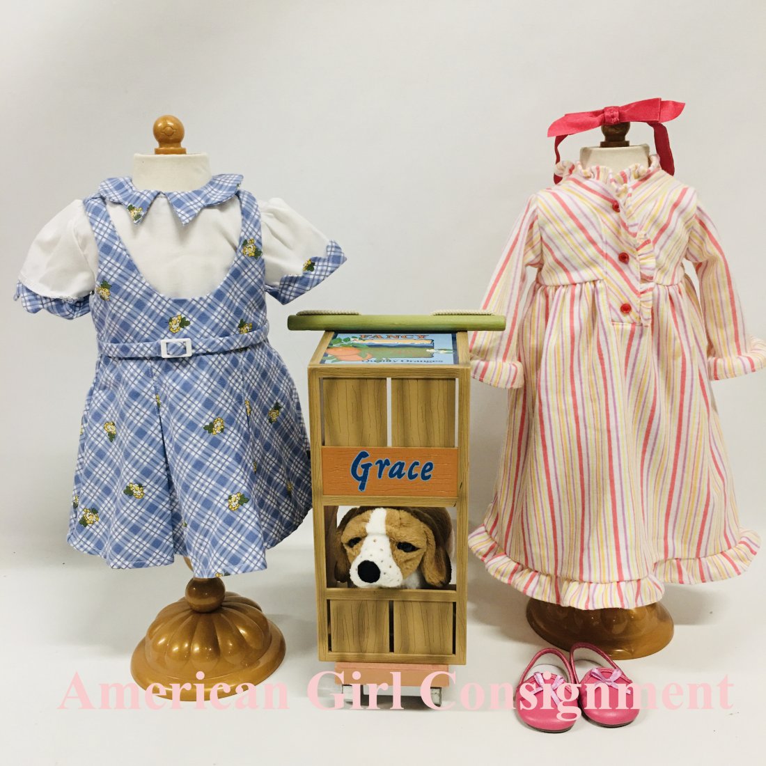 American Girl Doll Kit School Dress and Striped Nightie (1 of 7)