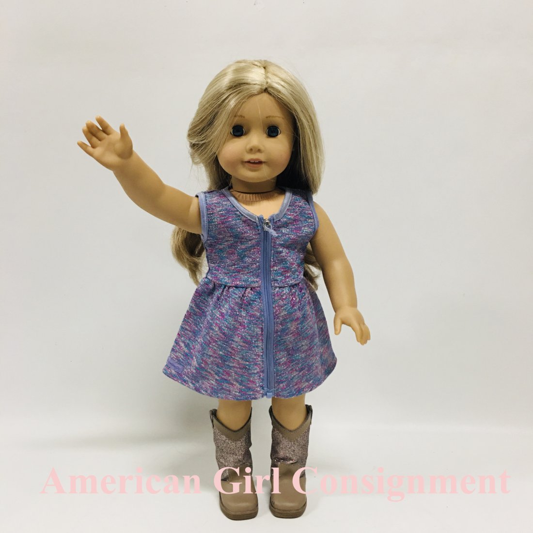 American Girl Truly Me Doll in Sparkly Dress and Tenney Boots: American Girl Truly Me Doll in Sparkly Dress and Tenney Boots ------------------ please review all pictures carefully because they are part of the description and show condition issues if any --------