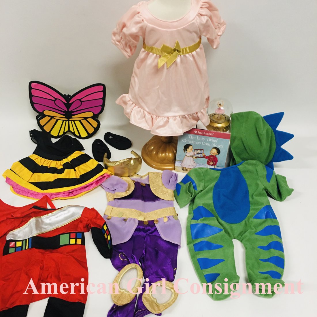American Girl Doll Bitty Baby Halloween Costume Collection: American Girl Doll Bitty Baby Halloween Costume Collection ------------------ please review all pictures carefully because they are part of the description and show condition issues if any -----------