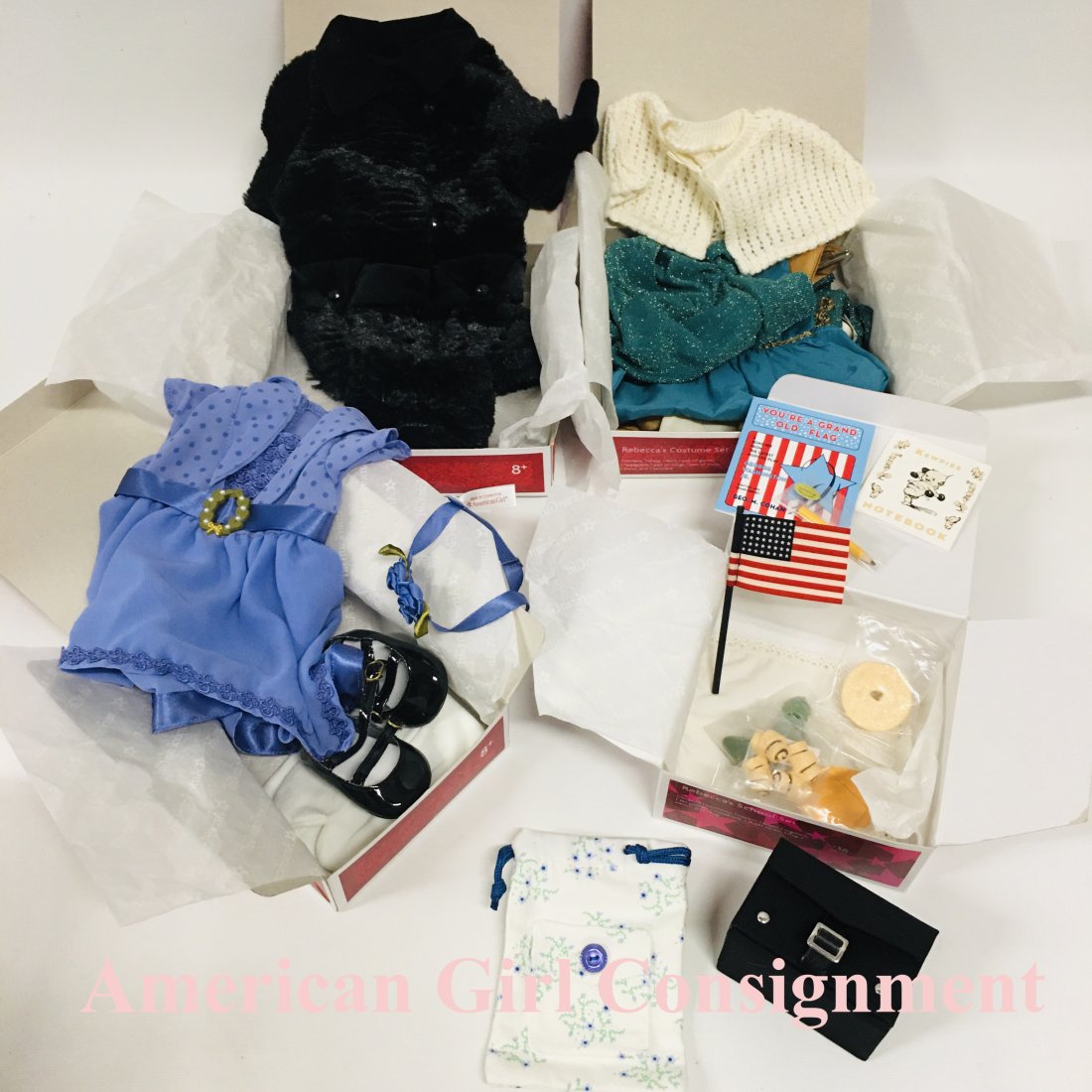 American Girl Doll Rebecca Winter Coat, Holiday Outfit and School Set: American Girl Doll Rebecca Winter Coat, Costume, Holiday Outfit and School Set ------------------ please review all pictures carefully because they are part of the description and show condition issue