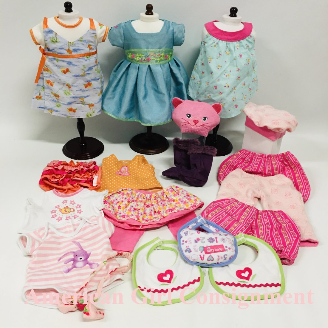 Collection American Girl Doll Bitty Baby and Bitty Twin Clothes: Collection American Girl Doll Bitty Baby and Bitty Twin Clothes ------------------ please review all pictures carefully because they are part of the description and show condition issues if any ------