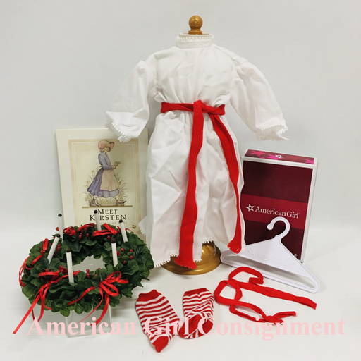 American Girl Doll Kirsten St Lucia Gown And Wreath