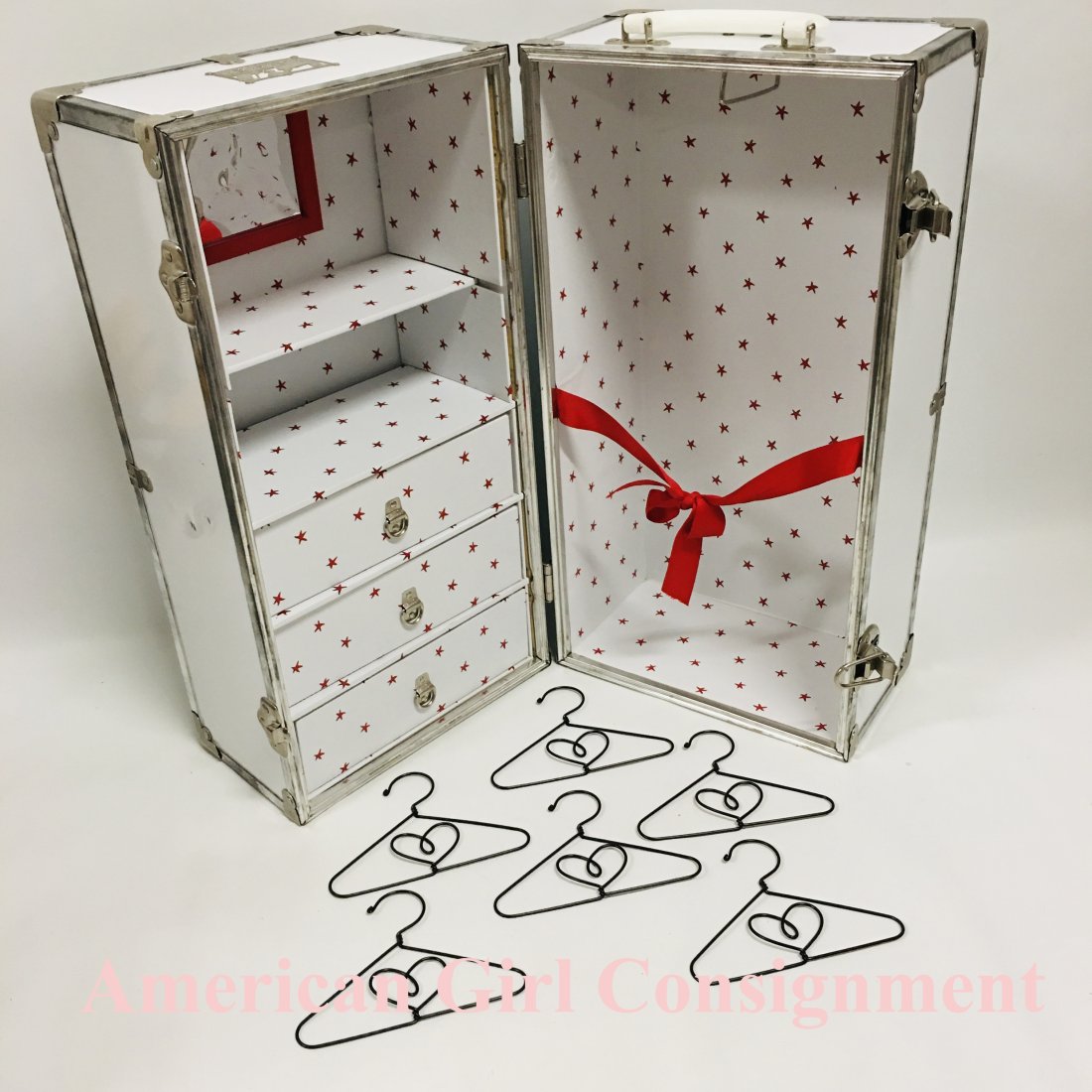 American Girl Doll Molly Trunk with mirror and hangers (1 of 11)