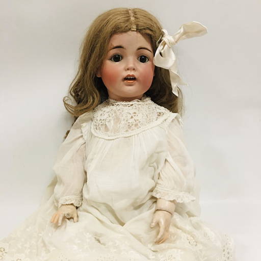 Antique French Bisque Doll Large Wonderfully Dressed 27 Tall Composition  and Wood Body