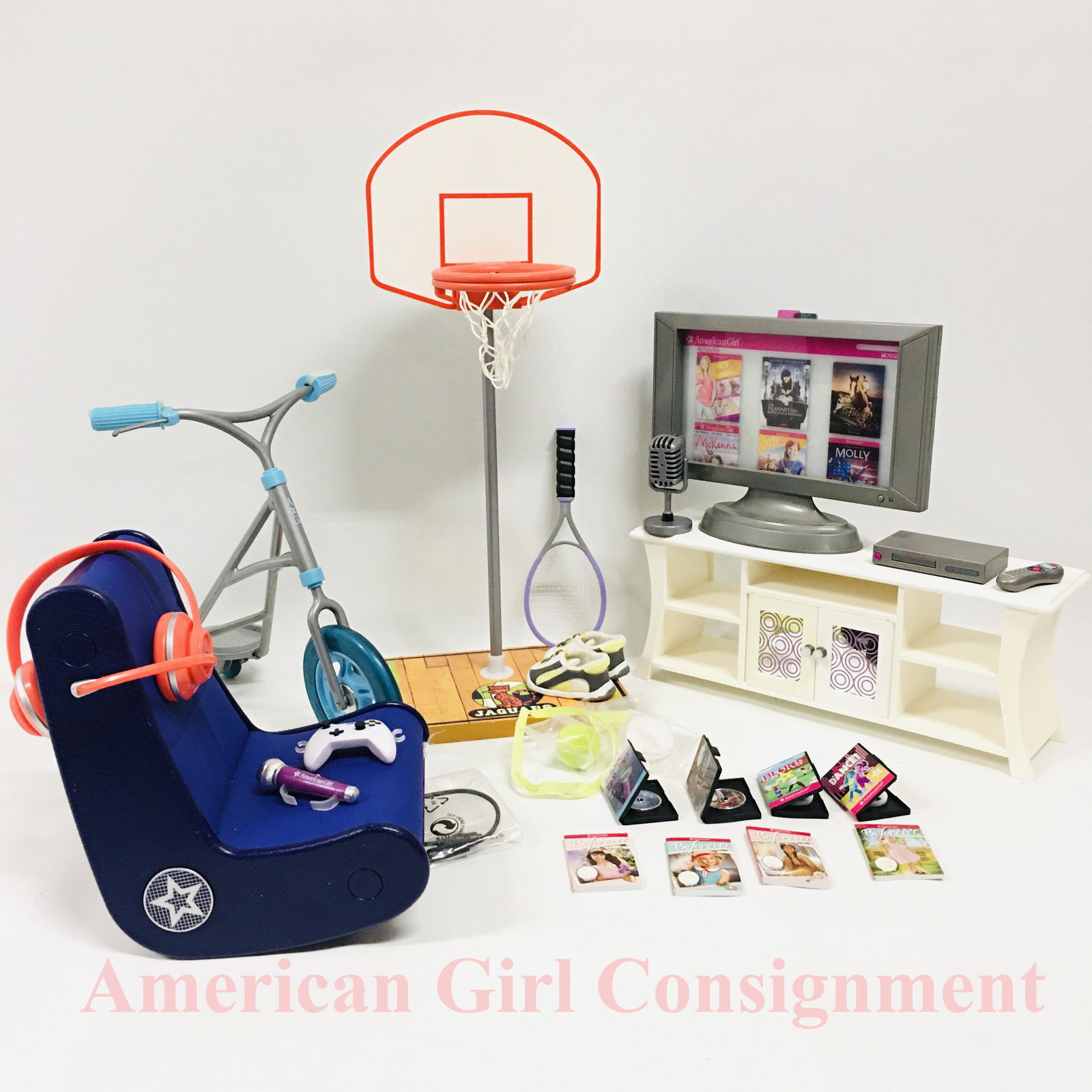 American Girl Doll Play Room, Basketball Hoop and Sports Gear (1 of 8)