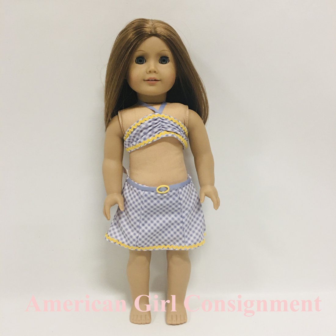 American Girl Doll Emily Bennett in Two-Piece Swimsuit: American Girl Doll Emily Bennett in Two-Piece Swimsuit ------------------ please review all pictures carefully because they are part of the description and show condition issues if any ---------------