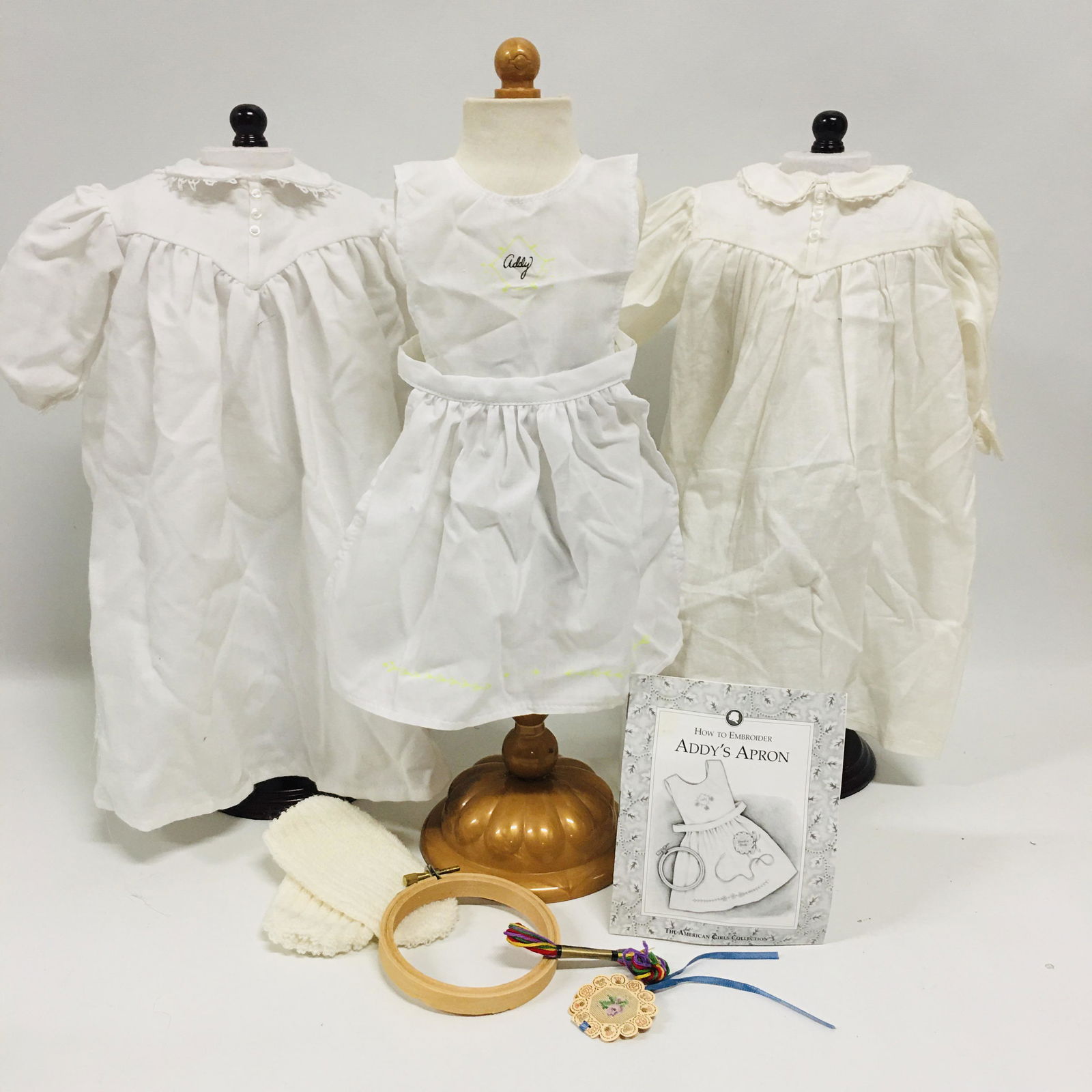 American Girl Doll Two Sets Addy Nightgown and Needlework Apron Kit (1 of 11)