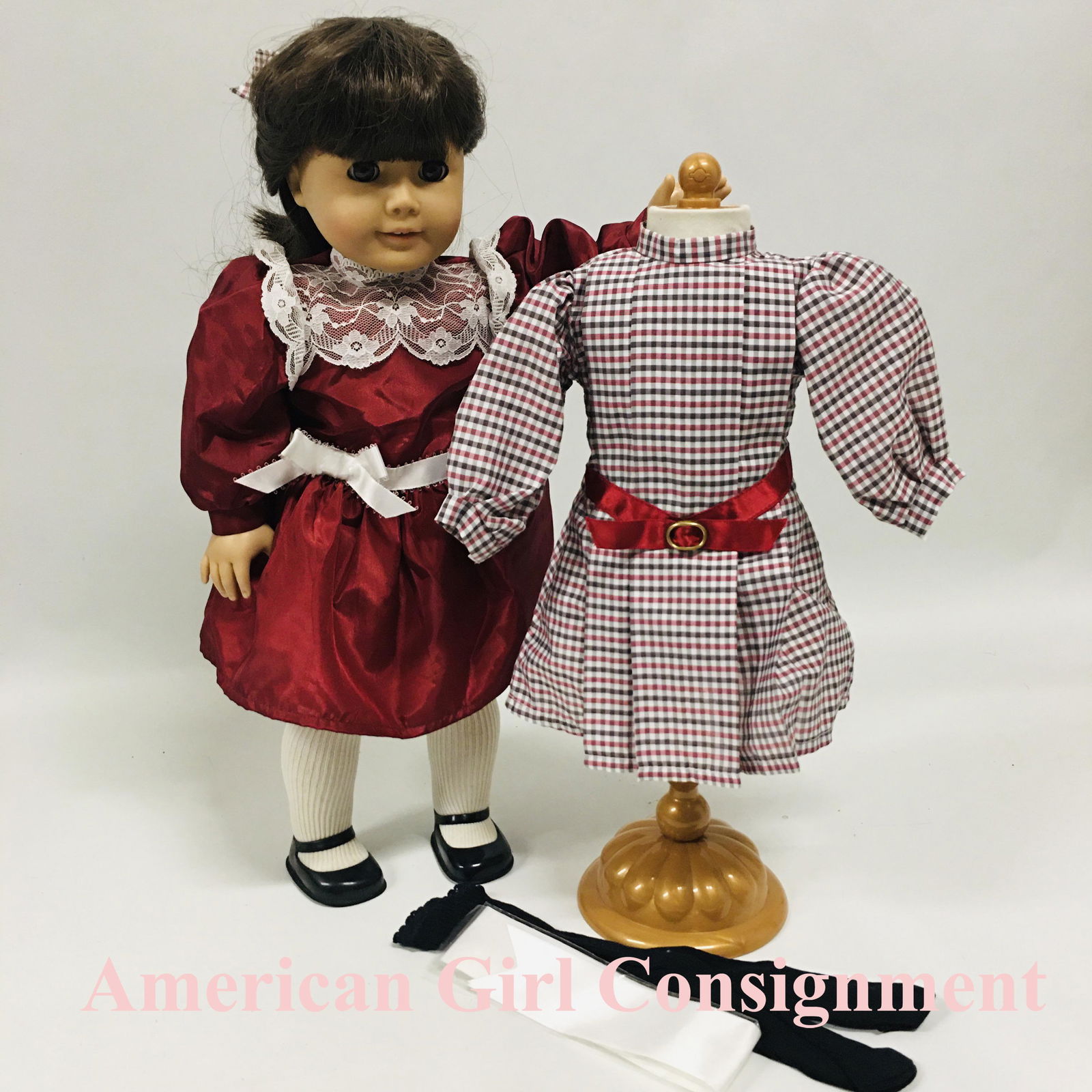 American Girl Doll Samantha In Holiday Gown And Taffeta Meet Dress