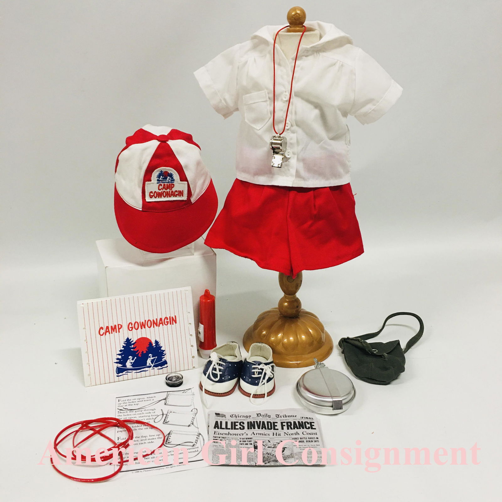 American Girl Doll Molly Camp Outfit, Saddle Shoes and Accessories (1 of 9)