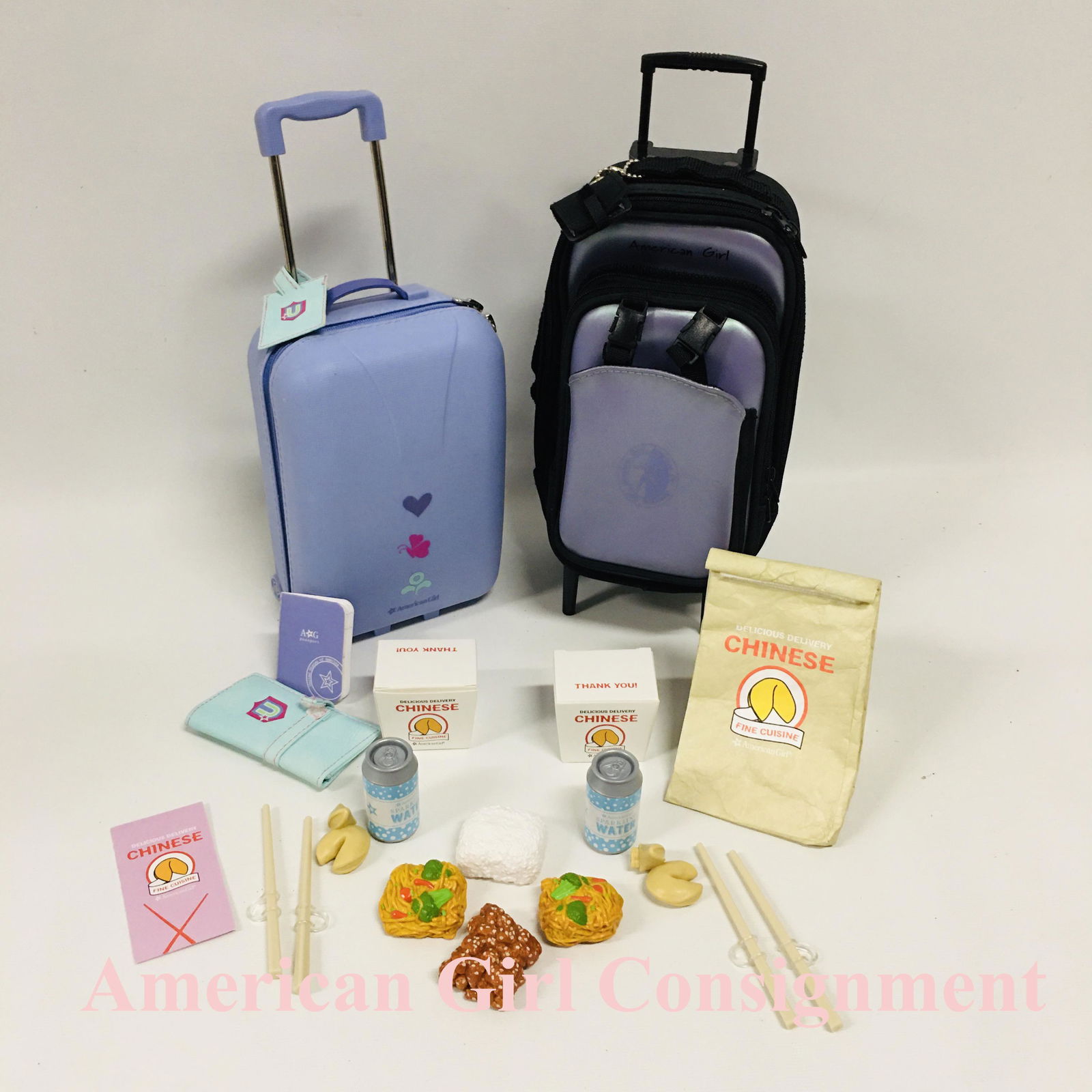American Girl Doll Two Suitcases and Chinese Take Out Set (1 of 5)