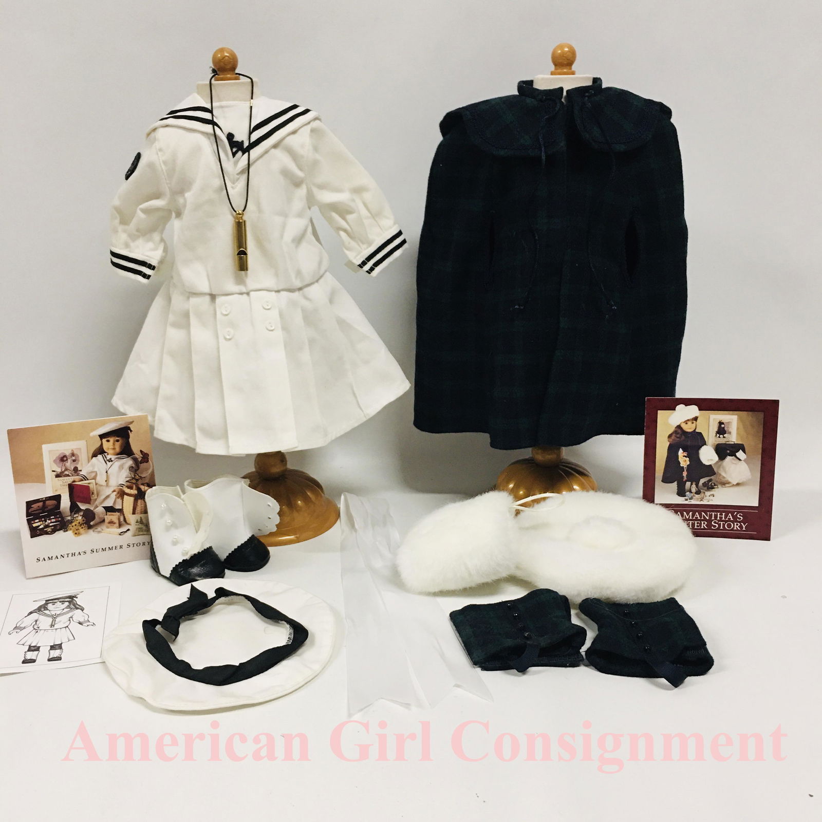 American Girl Doll Samantha Middy Dress with Tam and Plaid Cape (1 of 6)