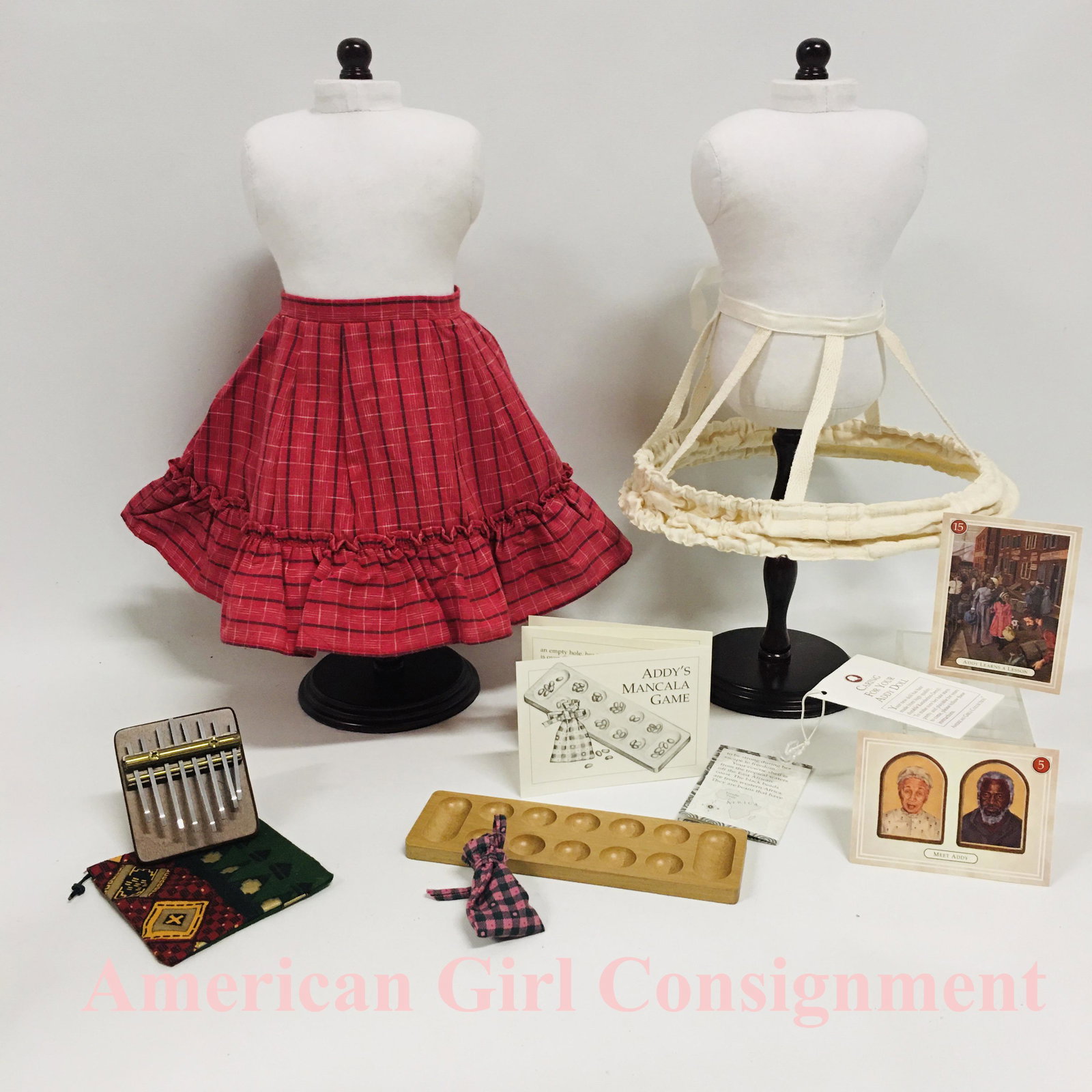American Girl Doll Addy Petticoat and Hoop Skirt Crinoline: American Girl Doll Addy Petticoat and Hoop Skirt Crinoline ------------------ please review all pictures carefully because they are part of the description and show condition issues if any -----------