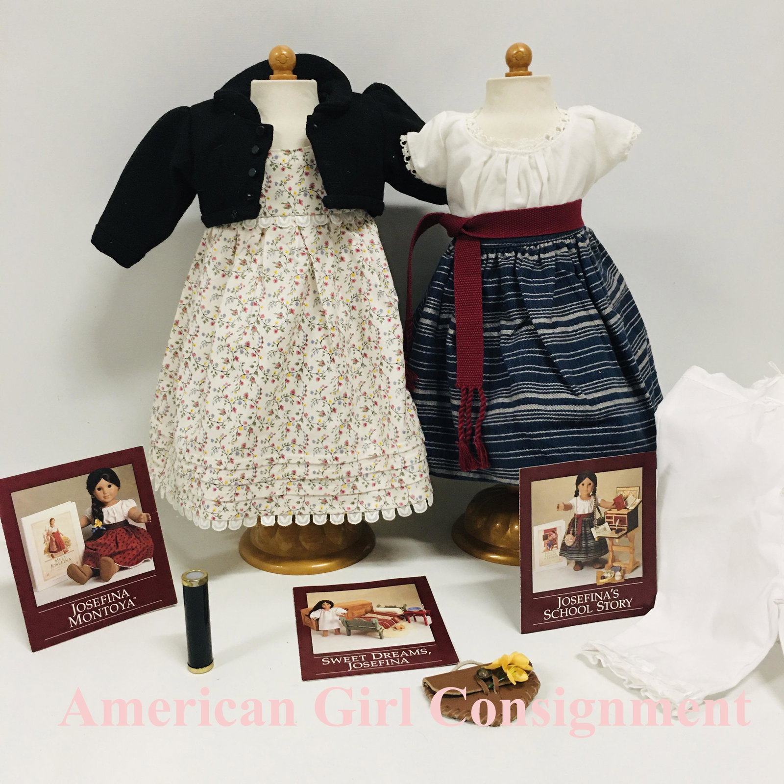 American Girl Doll Josefina Party Dress, Spencer Jacket and Herb-Gathering Outfit: American Girl Doll Josefina Party Dress, Spencer Jacket and Herb-Gathering Outfit ------------------ please review all pictures carefully because they are part of the description and show condition is