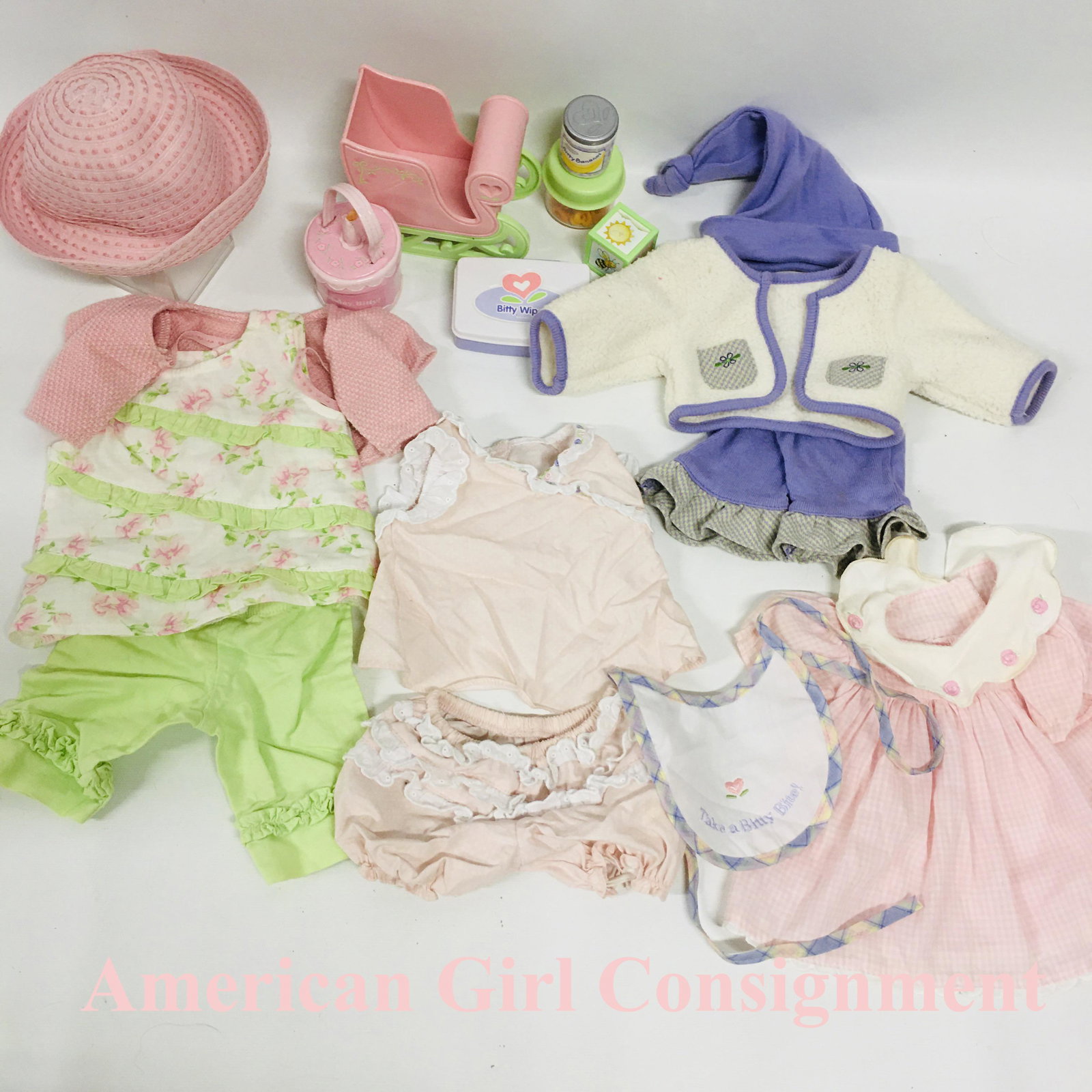 American Girl Doll Collection Bitty Baby and Twin Clothes and Accessories: Collection Bitty Baby and Twin Clothes and Accessories ------------------ please review all pictures carefully because they are part of the description and show condition issues if any ---------------