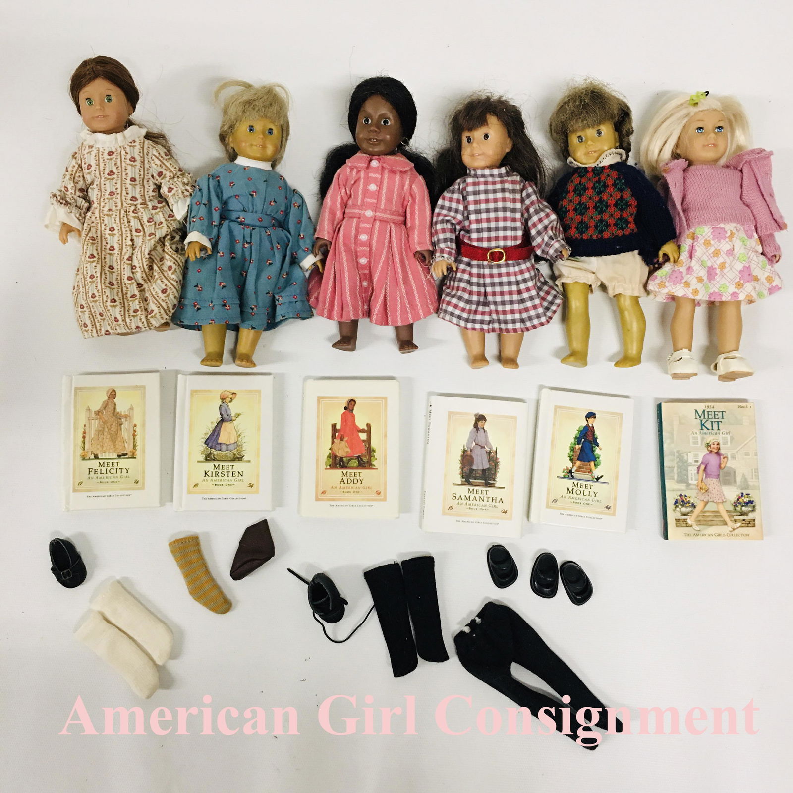 American Girl set of 6 Mini Dolls Collection with Books (1 of 7)