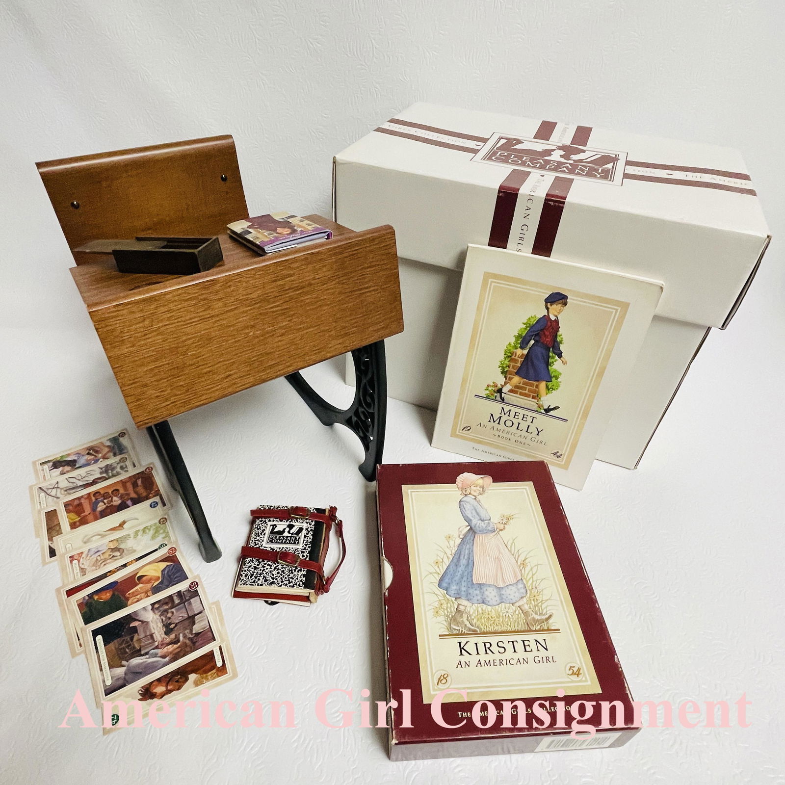 American Girl Doll Samantha School Desk, Book Strap and Book Set (1 of 8)