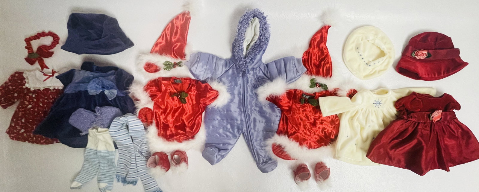 American Girl Doll Bitty Baby Holiday and Winter Clothes and Shoes: American Girl Doll Bitty Baby Holiday and Winter Clothes and Shoes ------------------ please review all pictures carefully because they are part of the description and show condition issues if any ---