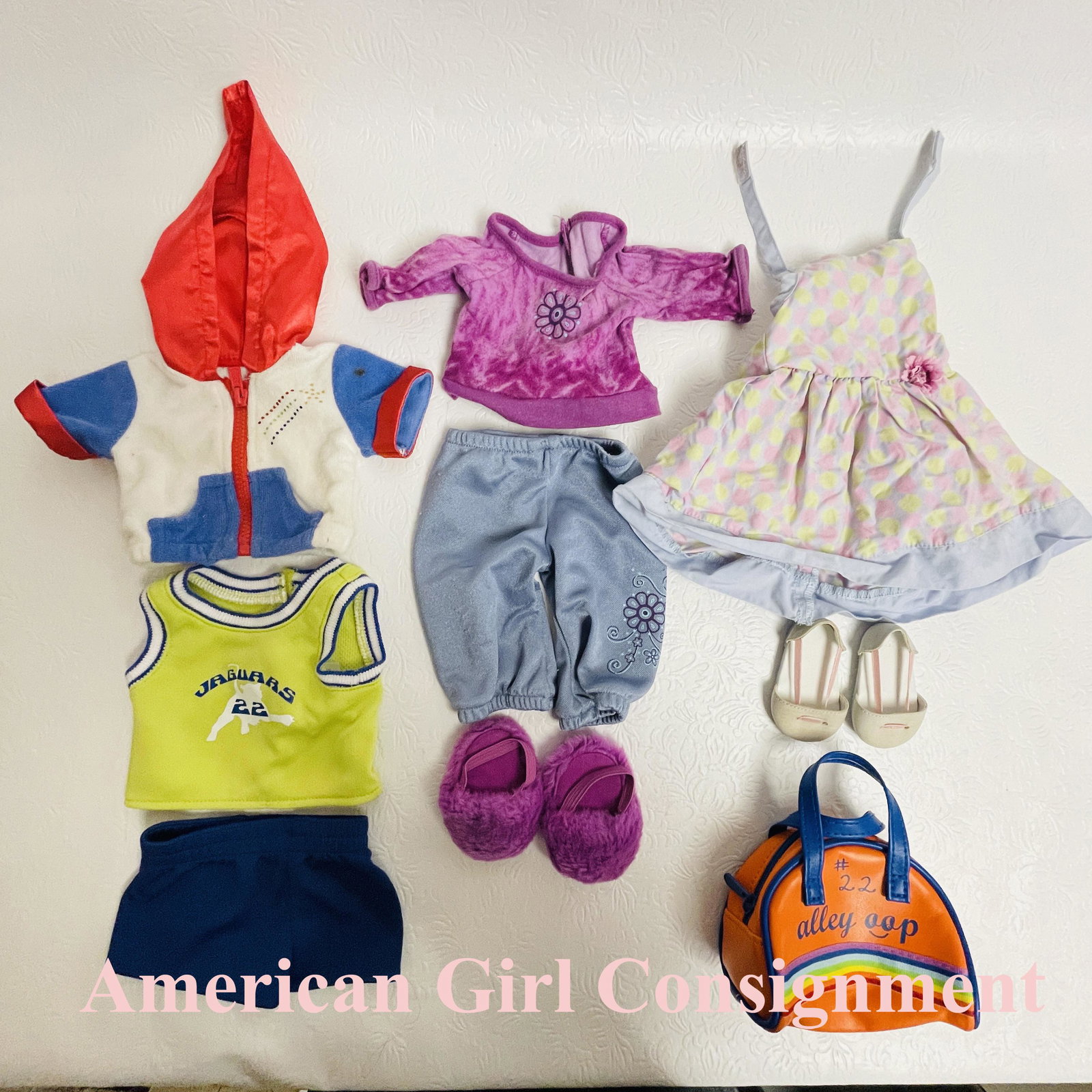 American Girl Doll Historical Julie and GOTY Chrissa Clothes and Shoes: American Girl Doll Historical Julie and Girl Of The Year Chrissa Clothes and Shoes ------------------ please review all pictures carefully because they are part of the description and show condition i