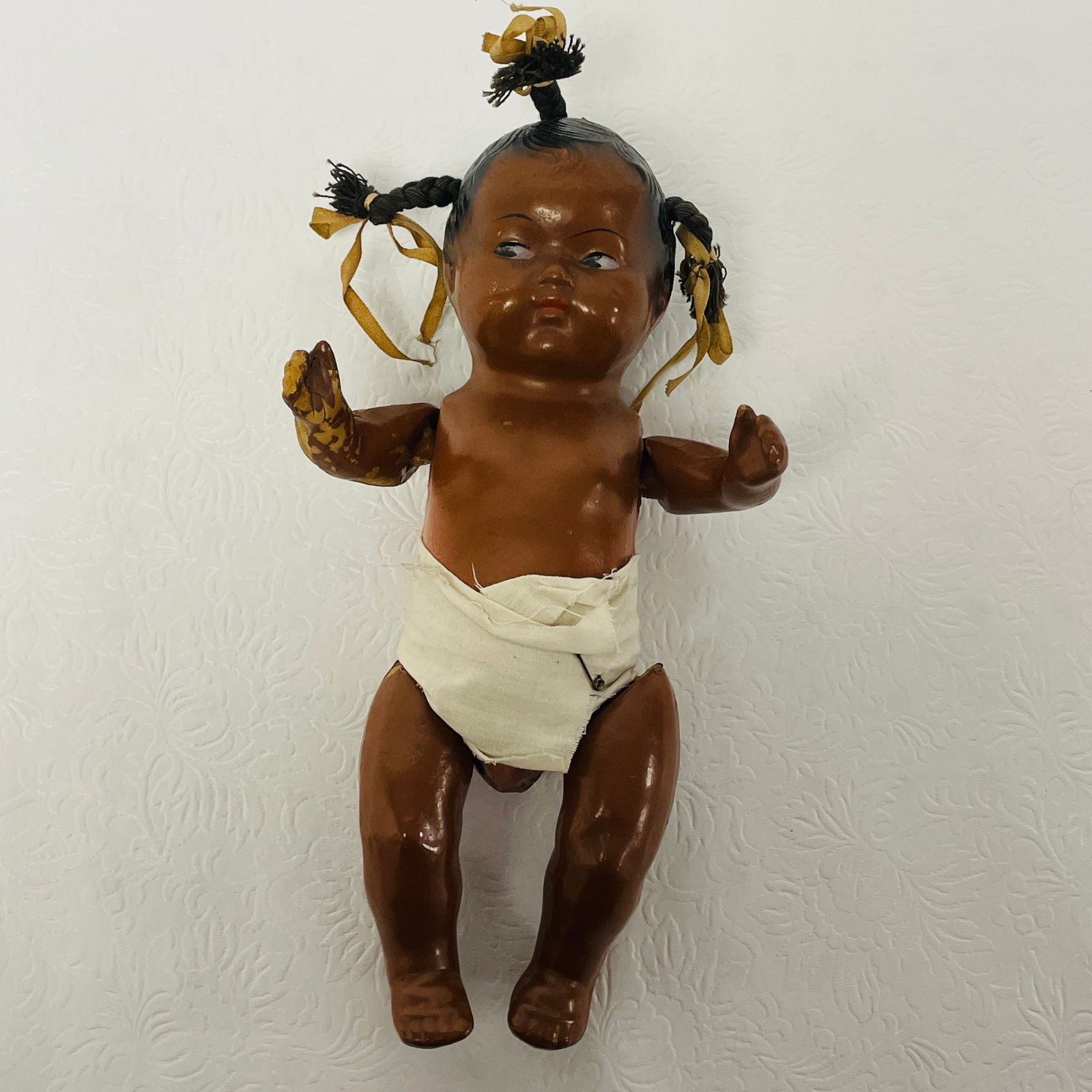 Vintage Black Composition Flirty Eye Baby Doll (1 of 5)