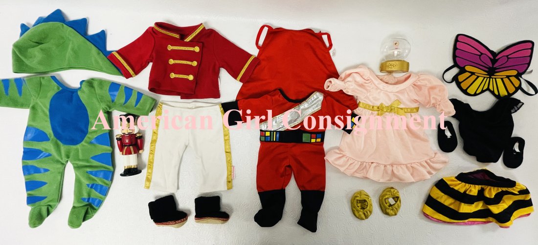American Girl Bitty Baby Twin Halloween and Holiday Costumes: American Girl Bitty Baby Twin Halloween and Holiday Costumes ------------------ please review all pictures carefully because they are part of the description and show condition issues if any ---------