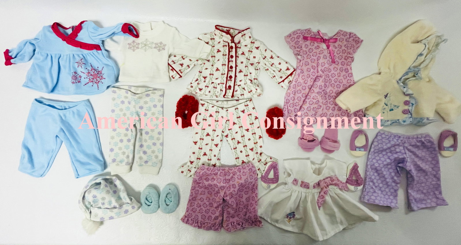 Collection of American Girl Doll Bitty Baby Pajamas and Sleepwear: Collection of American Girl Doll Bitty Baby Pajamas and Sleepwear ------------------ please review all pictures carefully because they are part of the description and show condition issues if any ----