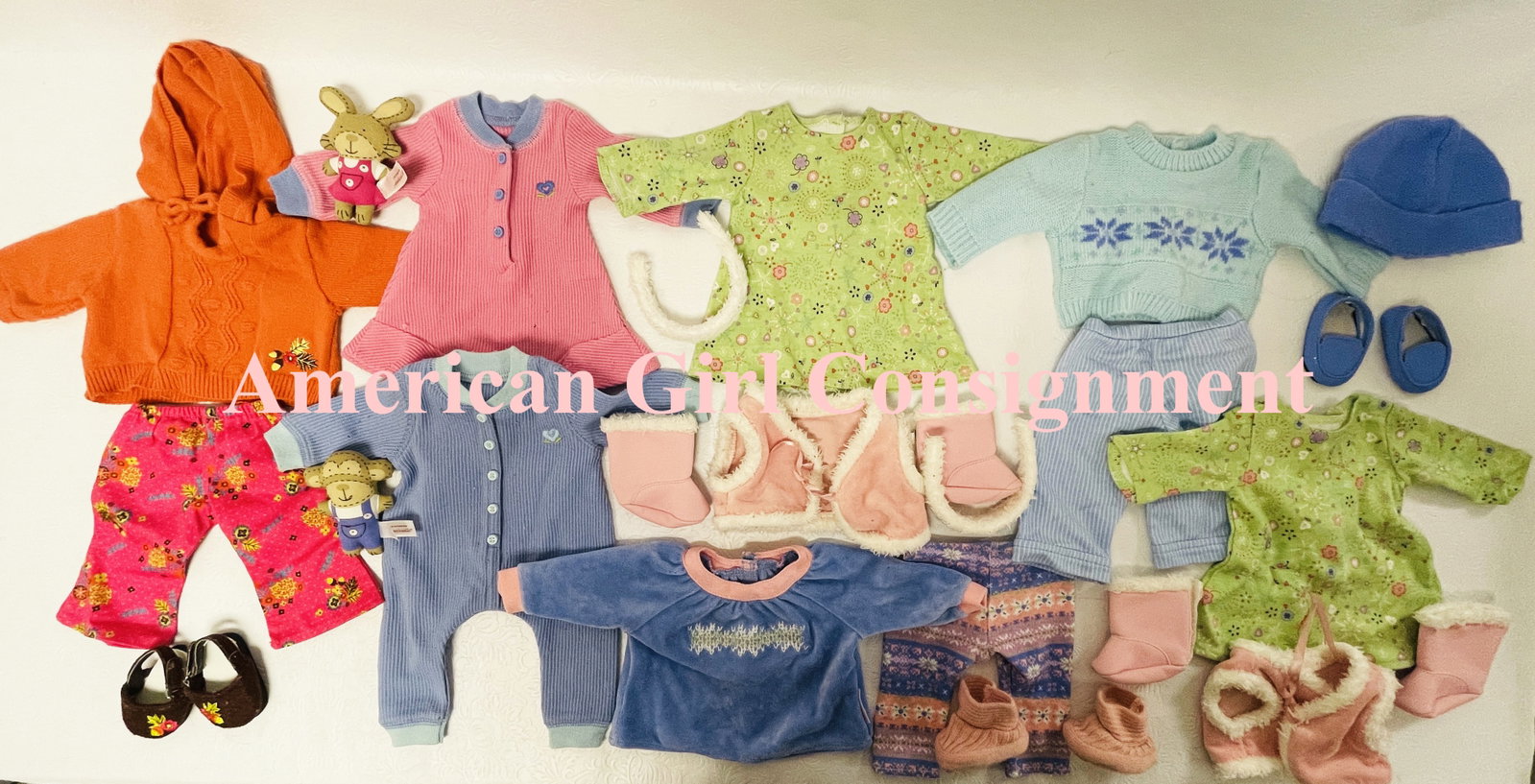 Collection of Bitty Baby Bitty Twin Fall and Casual Outfits: Collection of Bitty Baby Bitty Twin Pajamas, Fall and Casual Outfits ------------------ please review all pictures carefully because they are part of the description and show condition issues if any -