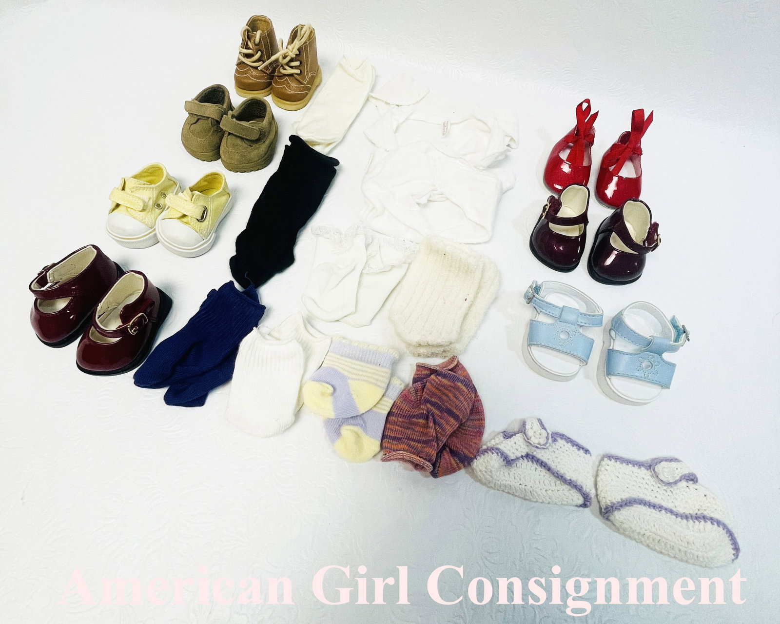American Girl Doll Bitty Baby Shoes and Boots: American Girl Doll Bitty Baby Shoes and Boots ------------------ please review all pictures carefully because they are part of the description and show condition issues if any ------------------ pleas