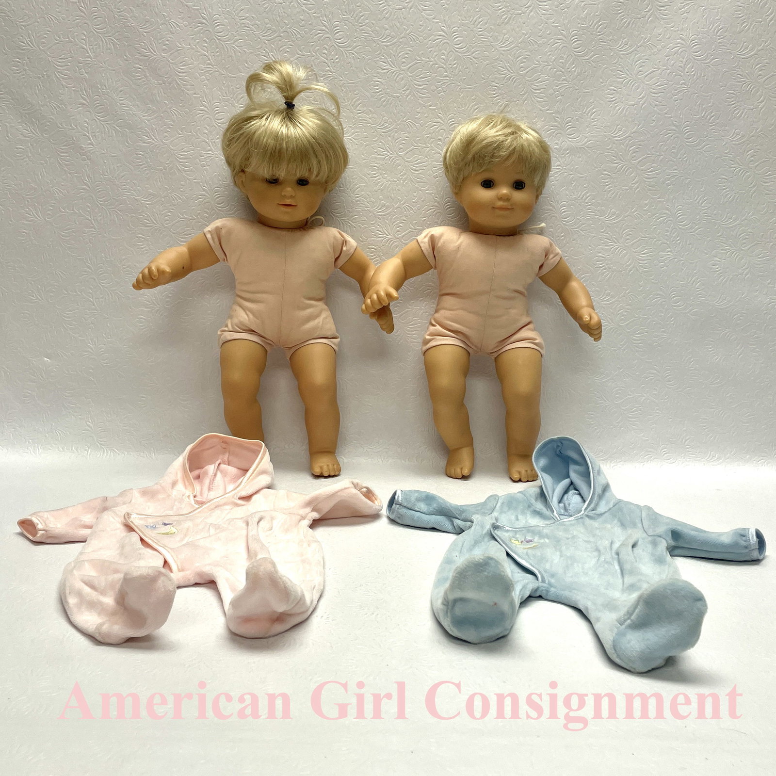 American Girl Doll Blonde Boy Girl Bitty Twins: American Girl Doll Blonde Boy Girl Bitty Twins ------------------ please review all pictures carefully because they are part of the description and show condition issues if any ------------------ plea