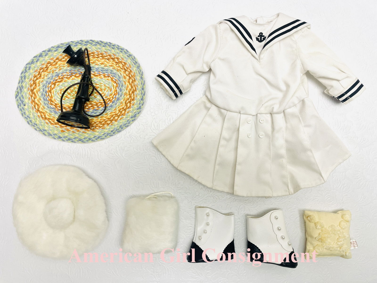 American Girl Doll Samantha Middy Dress and Kit Rug (1 of 4)