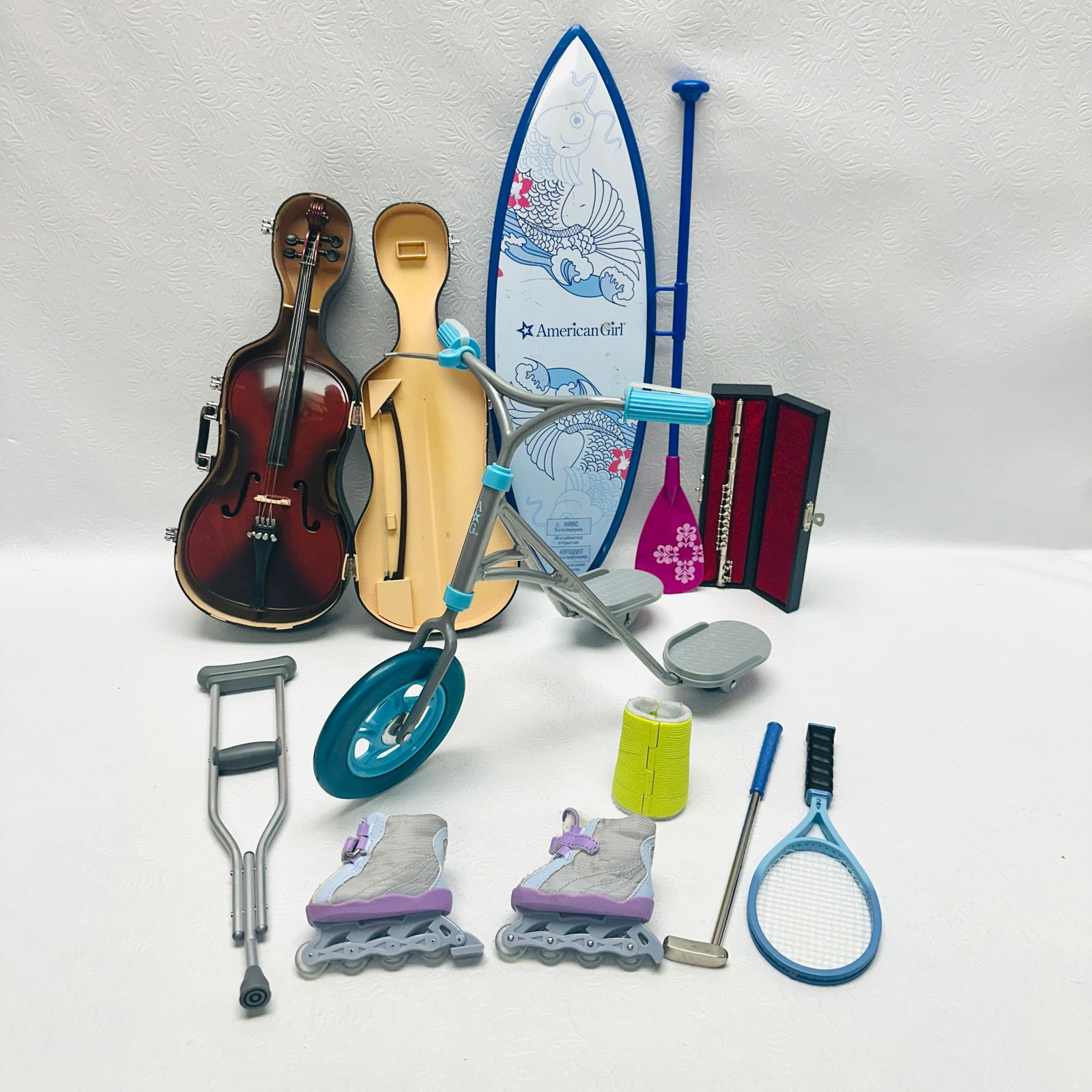 American Girl Doll Musical Instruments, Surfboard and Accessories (1 of 5)