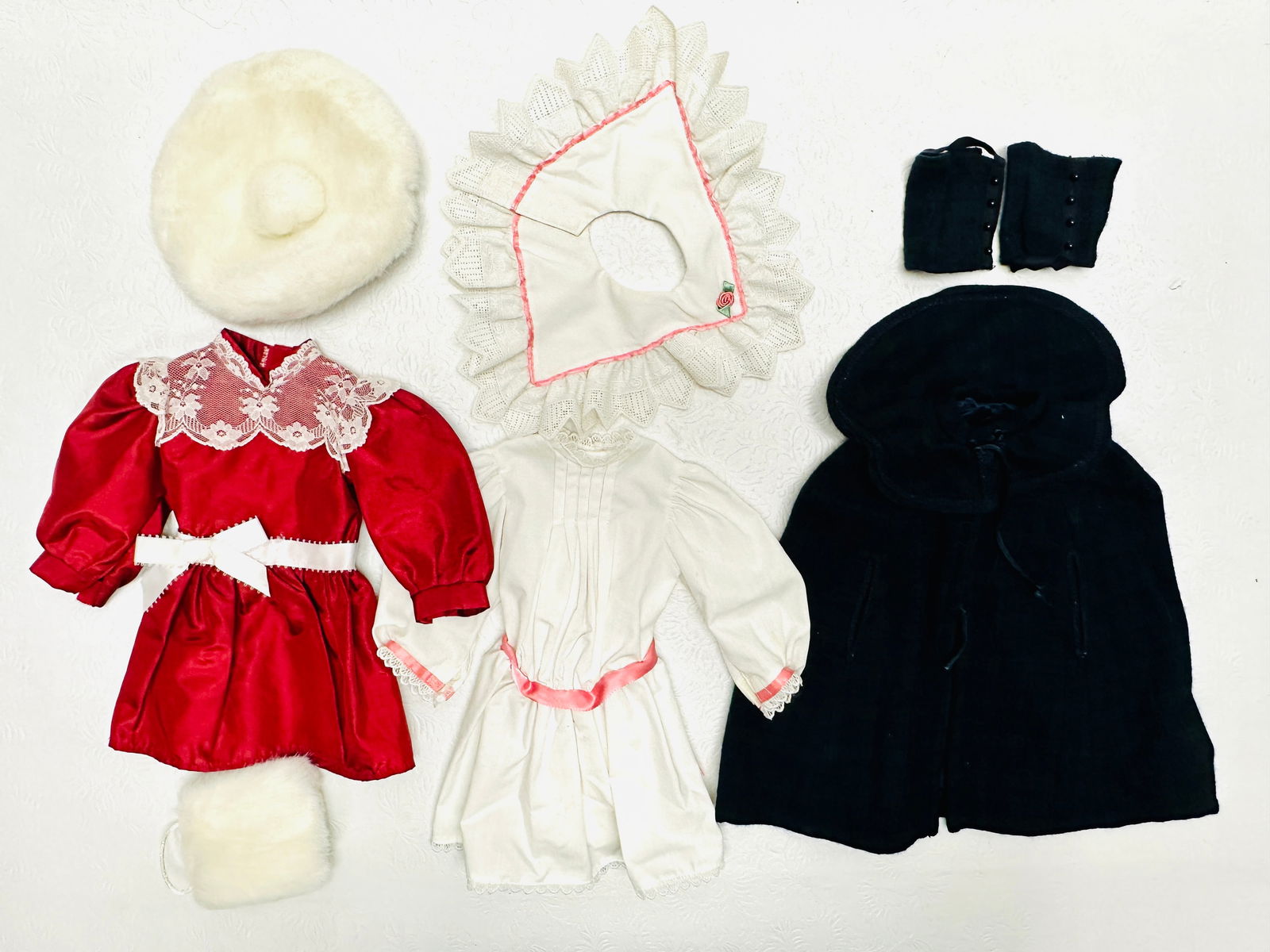 American Girl Doll Samantha Holiday and Tea Dresses with Plaid Cape (1 of 10)