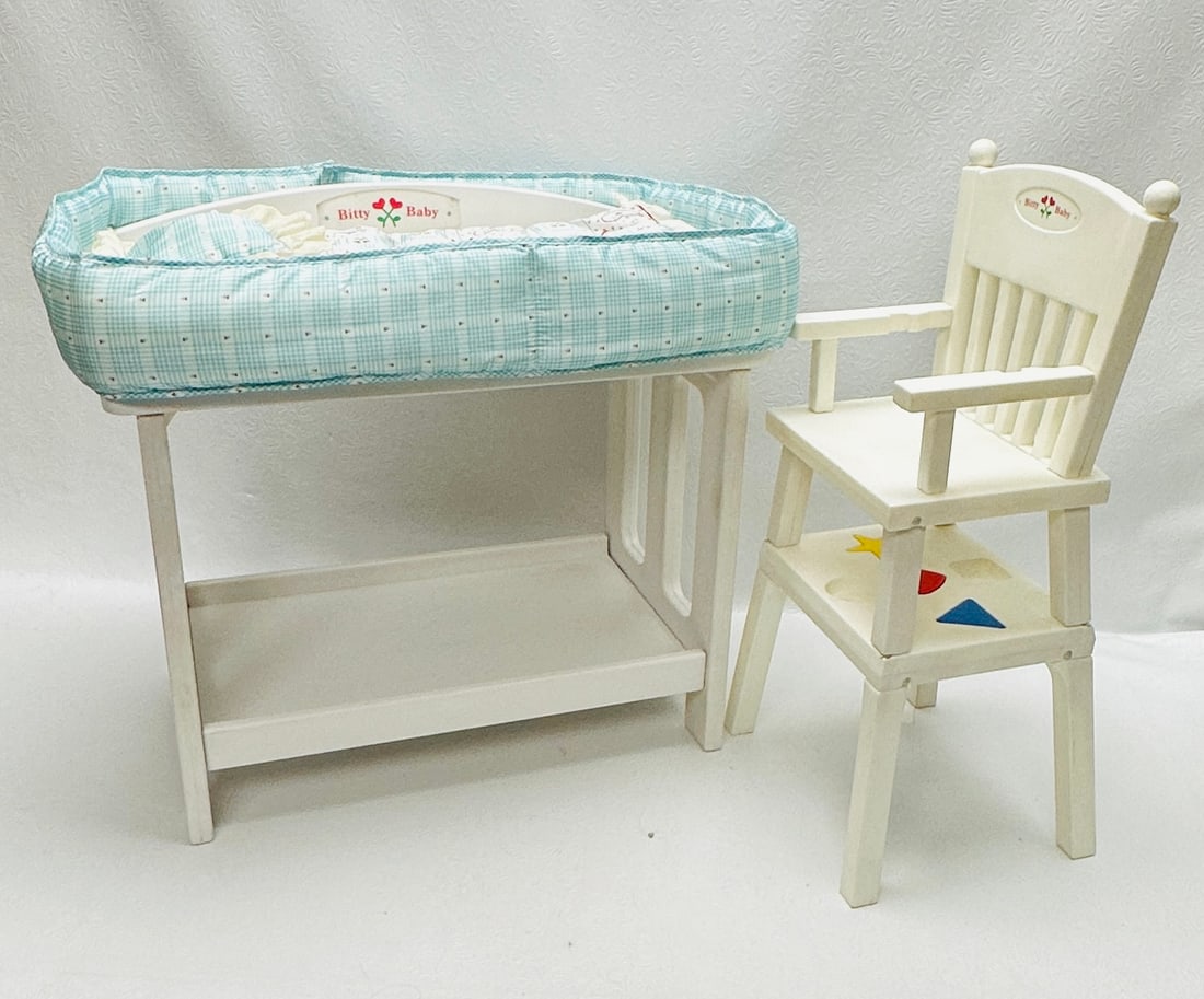 American Girl Bitty Baby Changing Table and Highchair with extras (1 of 6)