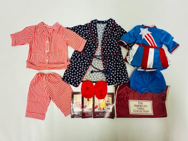 American Girl Doll Molly Miss Victory Outfit, Striped Pajamas and Robe