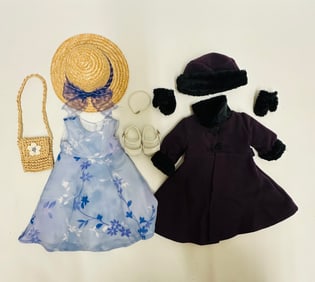 American Girl Doll of Today Periwinkle Dress and Sugarplum Coat