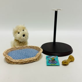 American Girl Doll Pet Coconut, Doll stand and Pet Bed