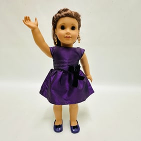 American Girl Doll in Purple Party Dress
